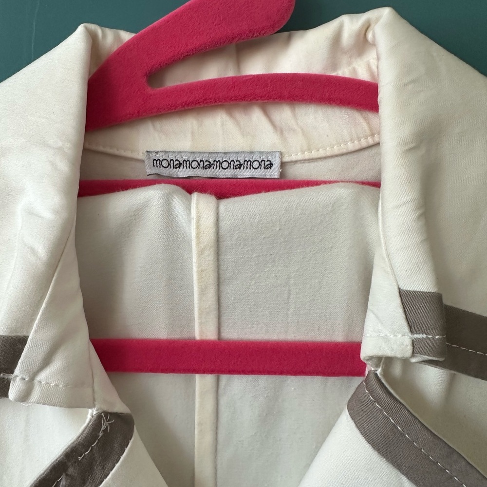 Heavy Cotton Cream Button-Down A-Line Dress - Picture 3 of 4